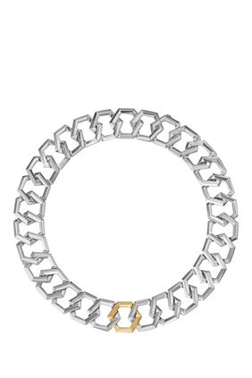 Carlyle Necklace, 18k Yellow Gold & Sterling Silver